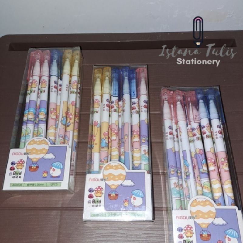 

Bollpoint Gel Lucu/ Pulpen Aigou HY Selusin/ 1 Pack (12pcs)