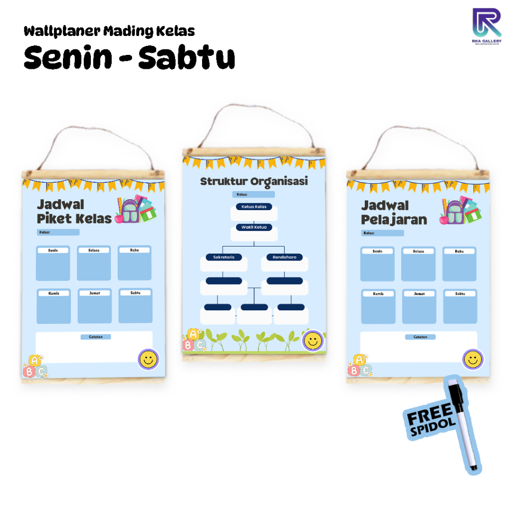 

RHA GALLERY Poster Sekolah Bundling Poster Struktur Kelas Jadwal Piket Jadwal Pelajaran Tema Biru
