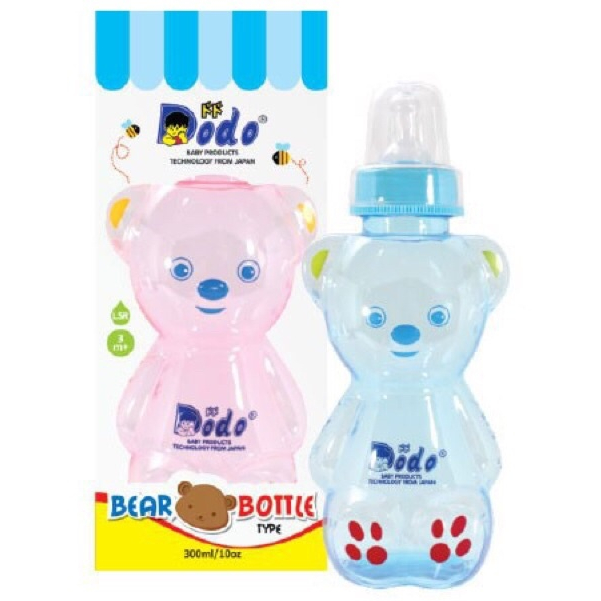 DODO Dot Botol Minum Susu Anak Bayi Bentuk Beruang Ukuran Besar 300ml Karakter Lucu dengan Nipple Si