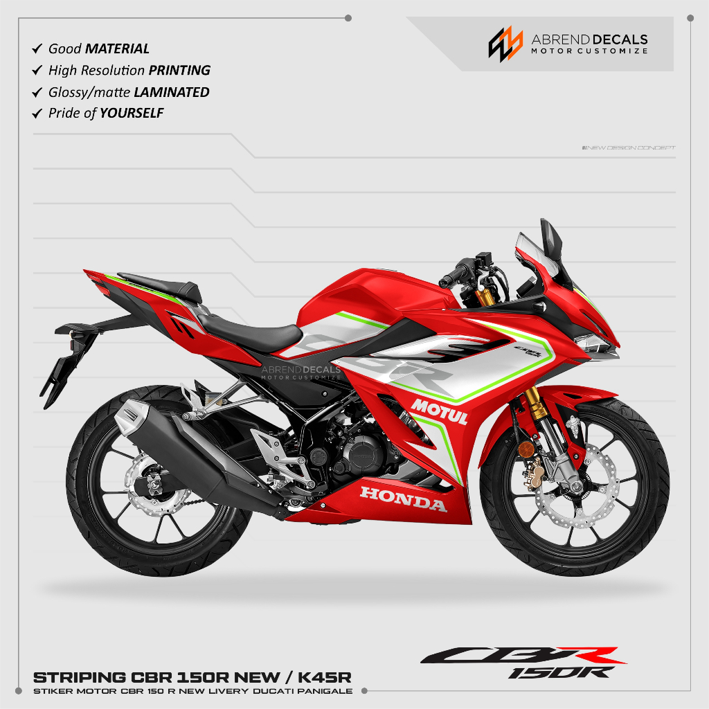 STRIPING CBR 150 R NEW GRAFIS DUCATI K45R / STIKER HONDA CBR 150R / STRIPE CBR 150R K45R 2021 - 2023