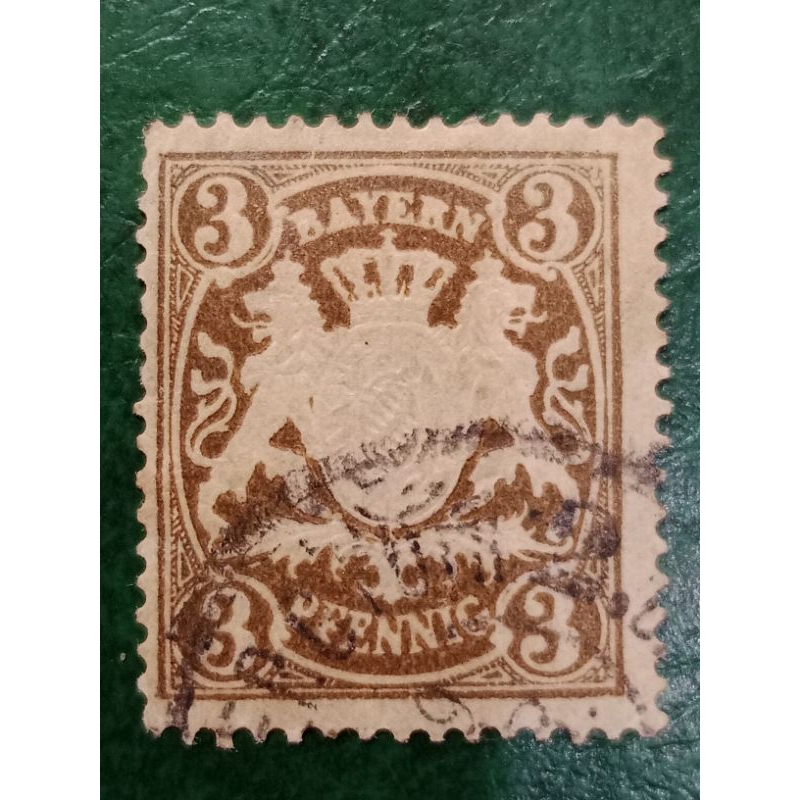 

Prangko Jerman Bavaria 3 Pfennig Tahun 1888-1900 USED