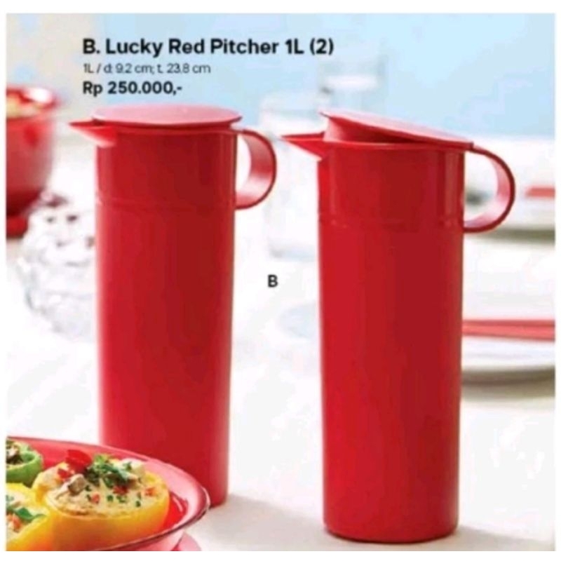 lucky red pitcher tupperware 1L (1)