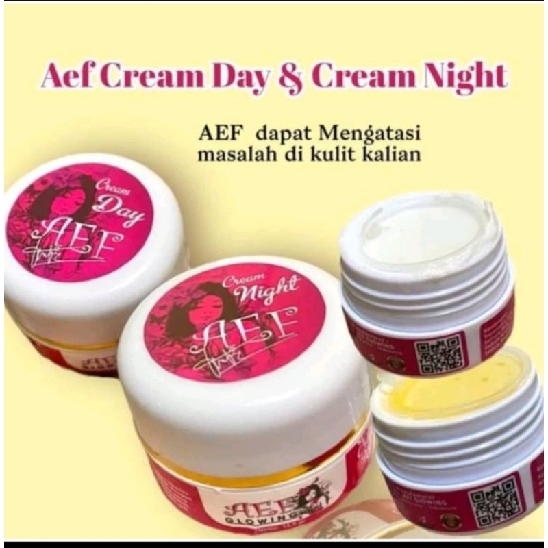 cream siang malam aef, aef skincare ori, aef bpom