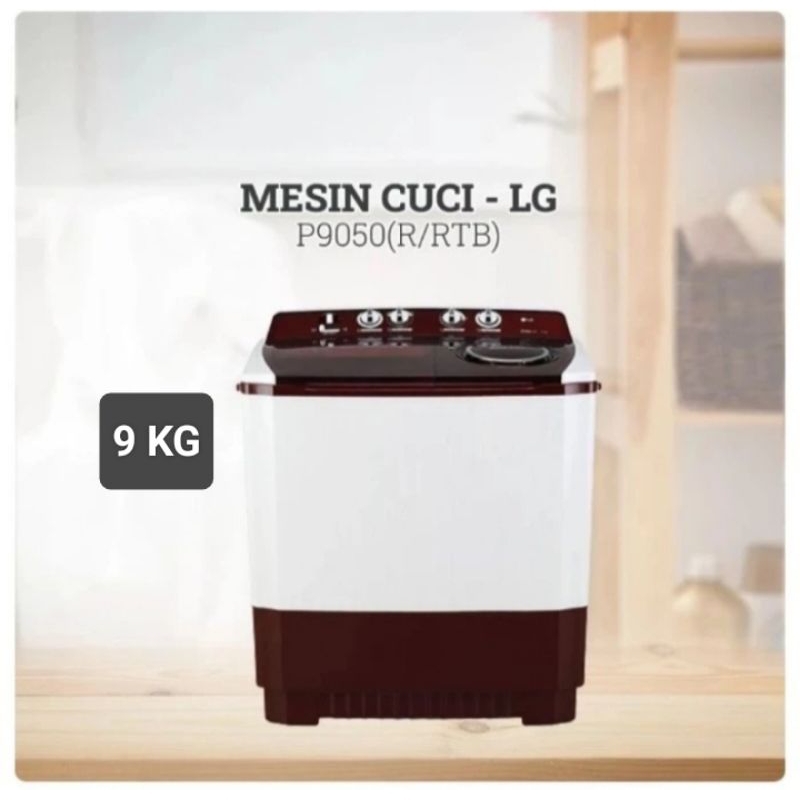MESIN CUCI 2 TABUNG LG P9050RTB ( 9KG )100% original