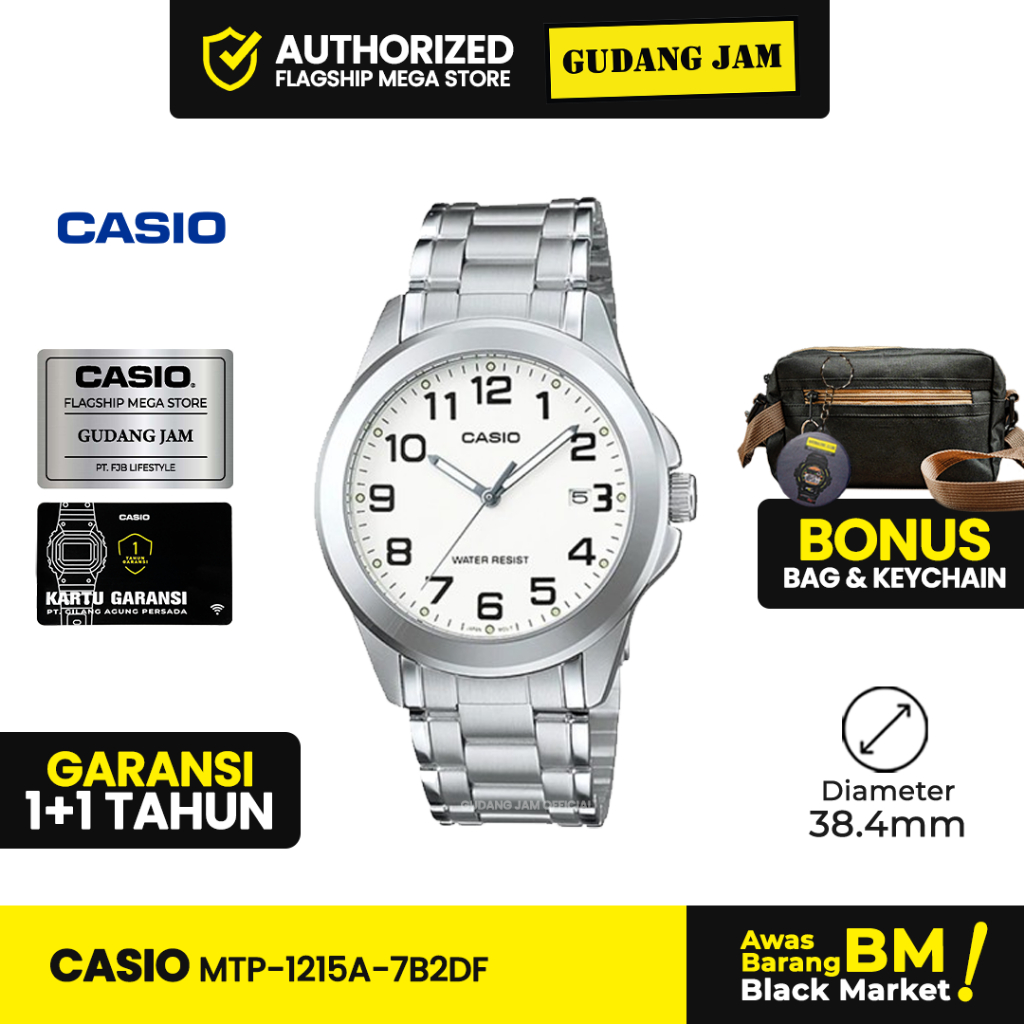 Jam Tangan Casio MTP-1215A-7B2DF MTP-1215A MTP-1215 MTP1215A MTP 1215A