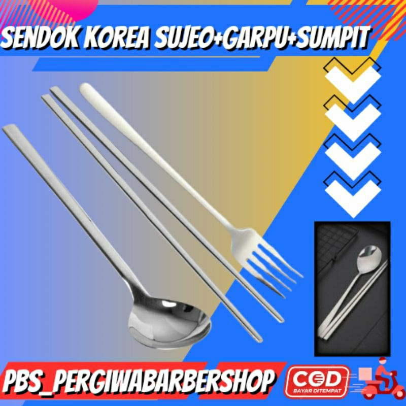 Sendok Garpu Sumpit Sujeo Korea Alat Makan Nasi Murah