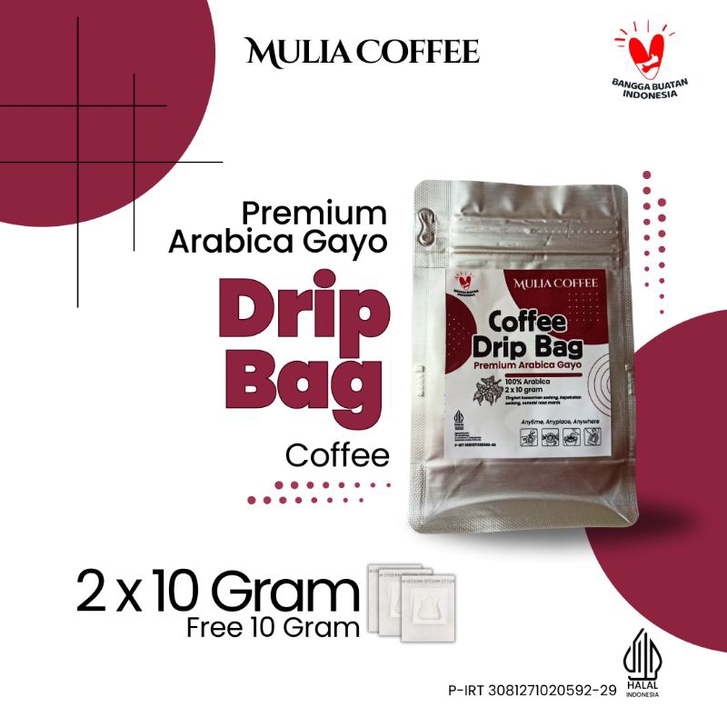 

Kopi Arabika Premium Drip Bag Mulia Coffee isi 2 Free 1