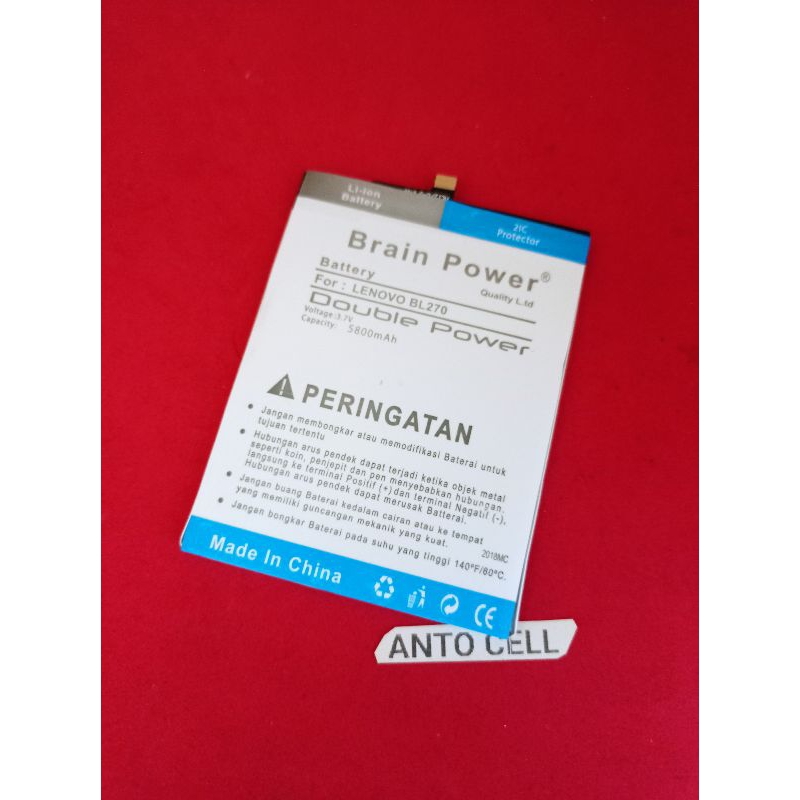 Baterai batre BL270  kompatibel LEN0V0 K6 Note / K8 Note / K8 Plus Double power battery hp