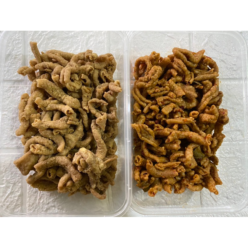 

KERUPUK USUS Renyah 150 gram Original dan Pedas Jeruk purut