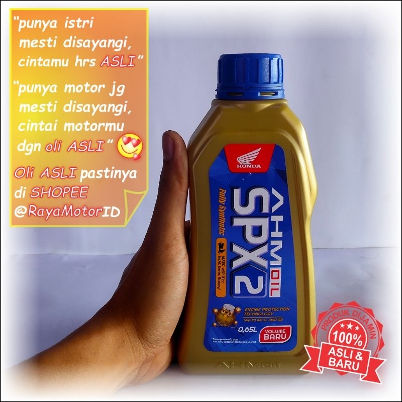 Oli mesin MOTOR MATIC - merk AHM SPX 2 (isi 650ml, kualitas SUPER)