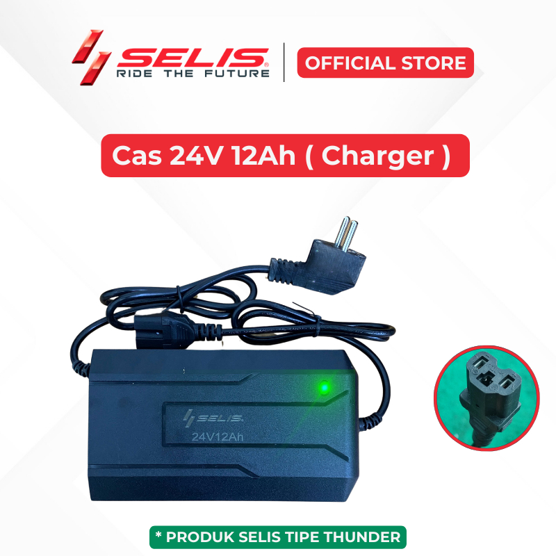 SELIS - Charger Cas Baterai SLA 24 Volt 12 Ah Sepeda Motor listrik Universal