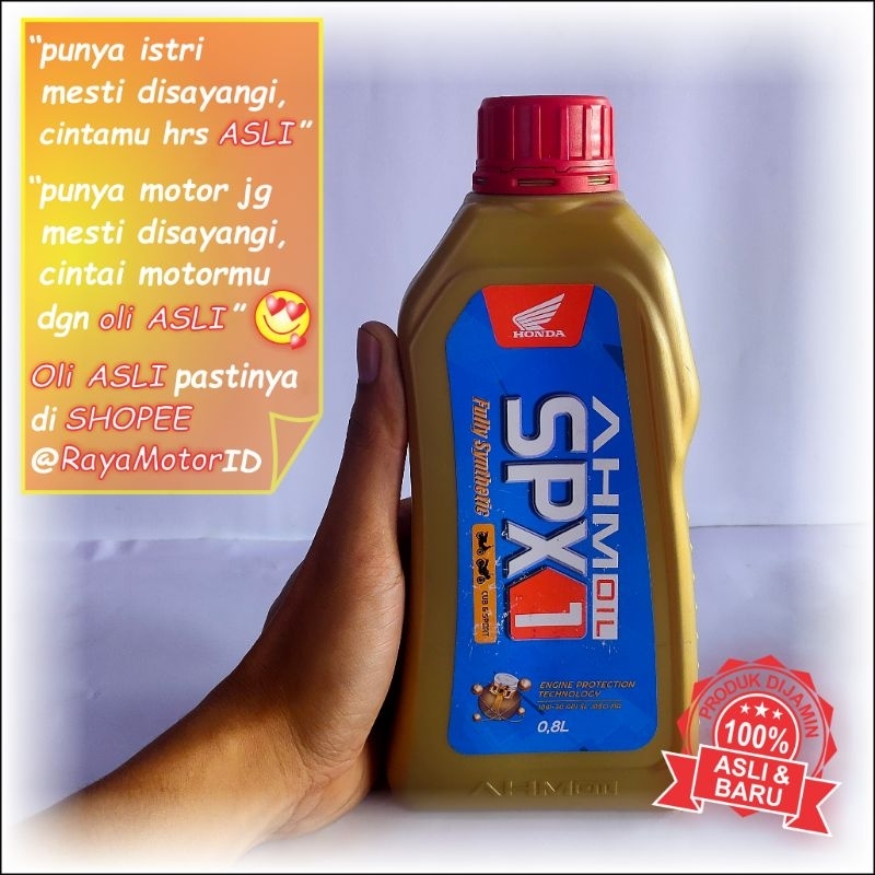 Oli mesin MOTOR BEBEK - merk AHM SPX 1 (isi 800ml, kualitas SUPER)