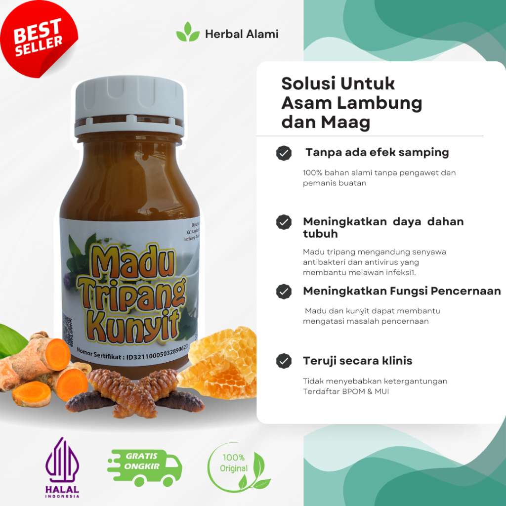 

MADU TRIPANG KUNYIT ORIGINAL HERBAL MAAG KRONIS ASAM LAMBUNG GERD - MADU TRIPANG