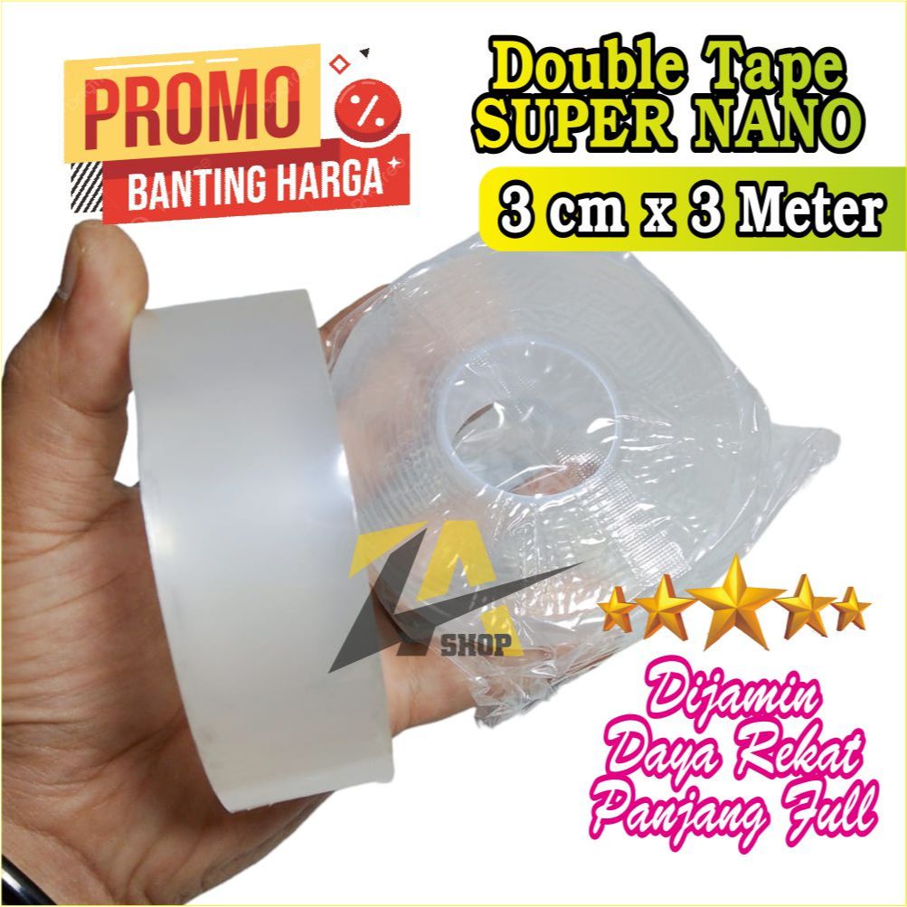 

SPESIAL DOUBLE TIP PEREKAT LAKBAN GEL ANTI AIR SUPER KUAT DOUBLE TAPE NANO BENING 3 CM X 3 METER