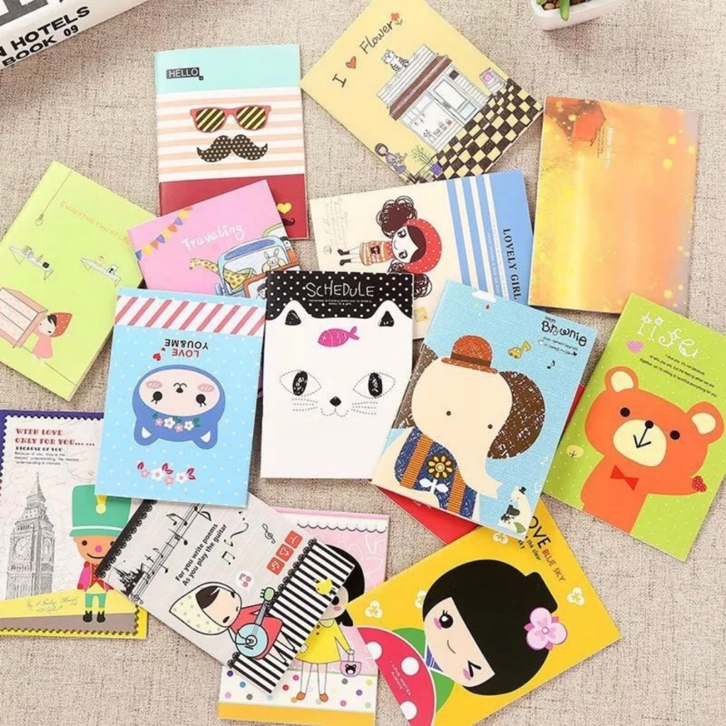 

Buku Tulis Mini Karakter Kartun - Notepad Kecil dengan Motif Lucu & Murah | Buku Memo Mini untuk Anak & Dewasa
