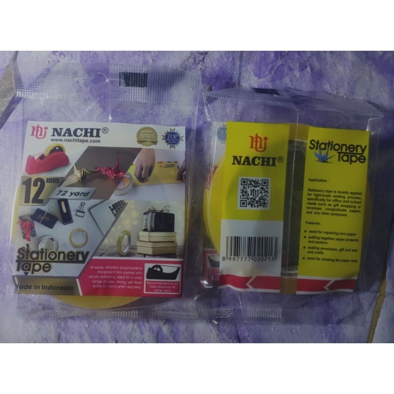 

Nachi Tape Stationery 12 mm Isolasi 1 Rolls ( 1 Pcs ) Selotip