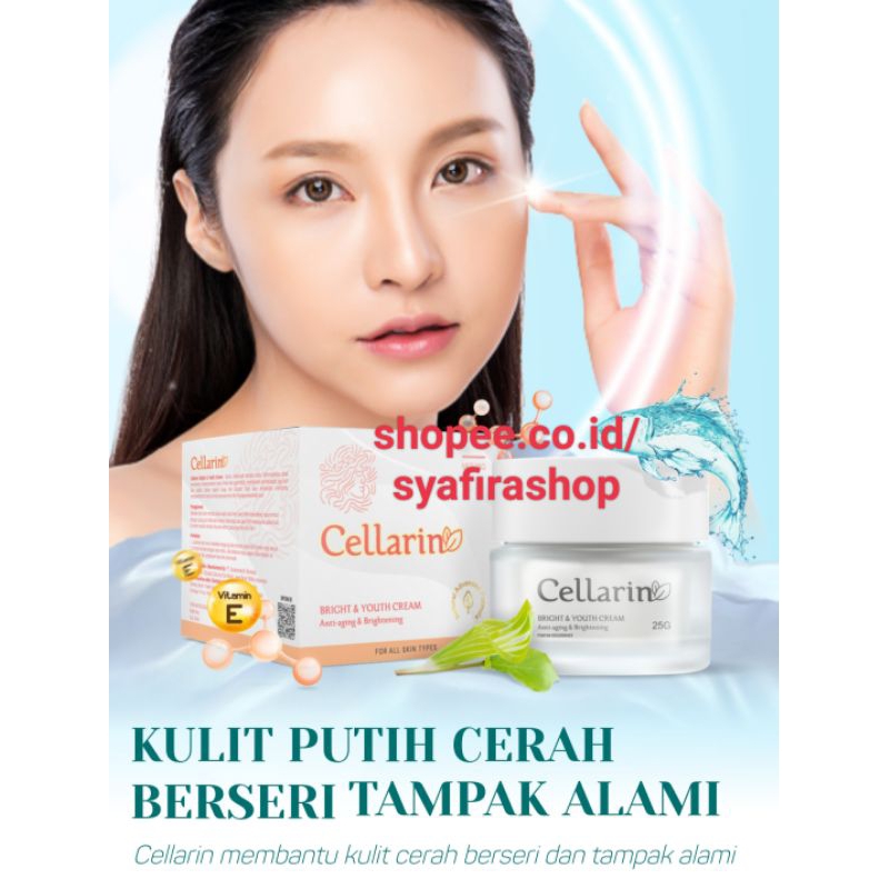 Terbaru CELLARIN Bright & Youth Cream asli original mencerahkan kulit menghaluskan dan mencegah keri