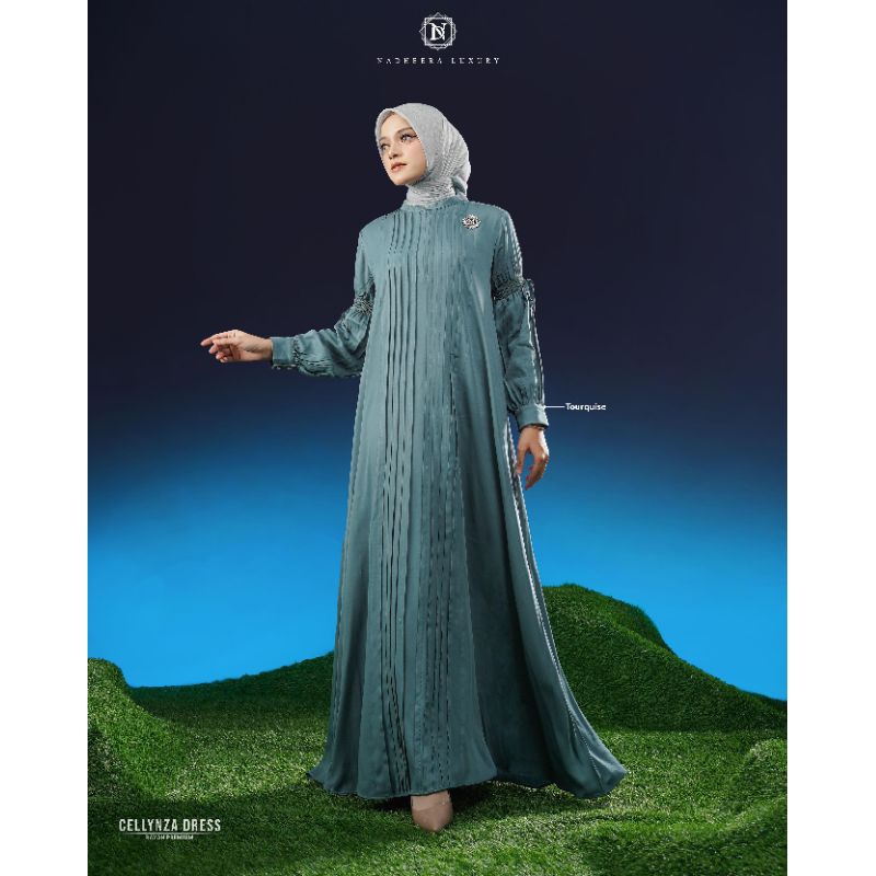 [12.12] ✔️ CELLYNZA DRESS • NADHEERA LUXURY / Dress Gamis Polos Plipit Adem Busui Hitam Maroon Putih