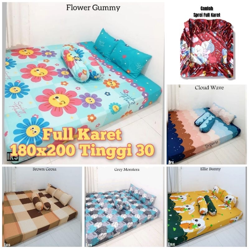 SPREI FULL KARET HOMEMADE KATUN UKURAN 180x200x30
