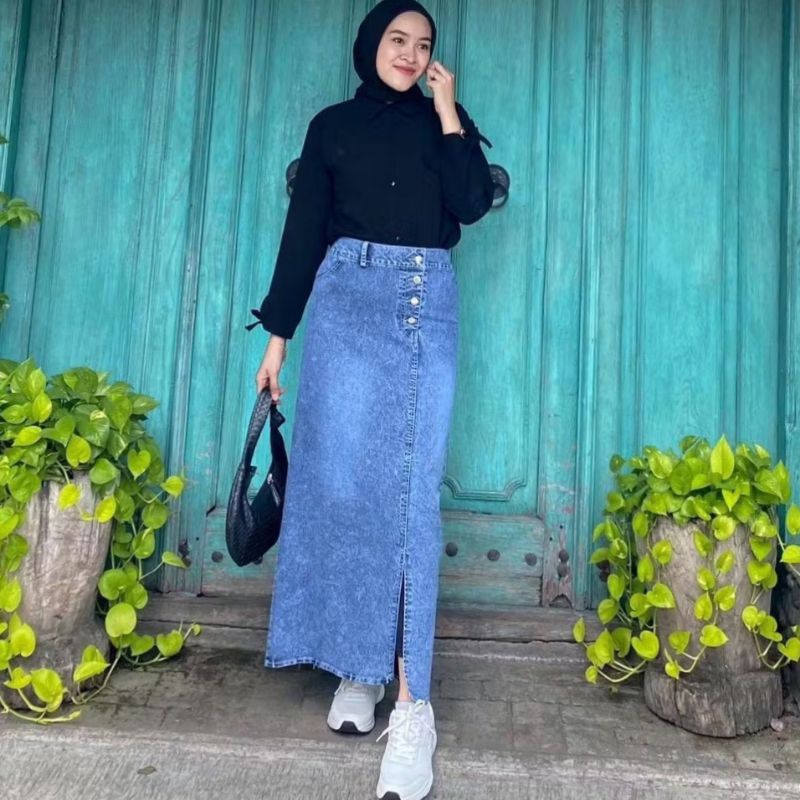 ROK JEANZ KANCING BELAH SAMPING ,KOREAN STYLE,ROK KANCING