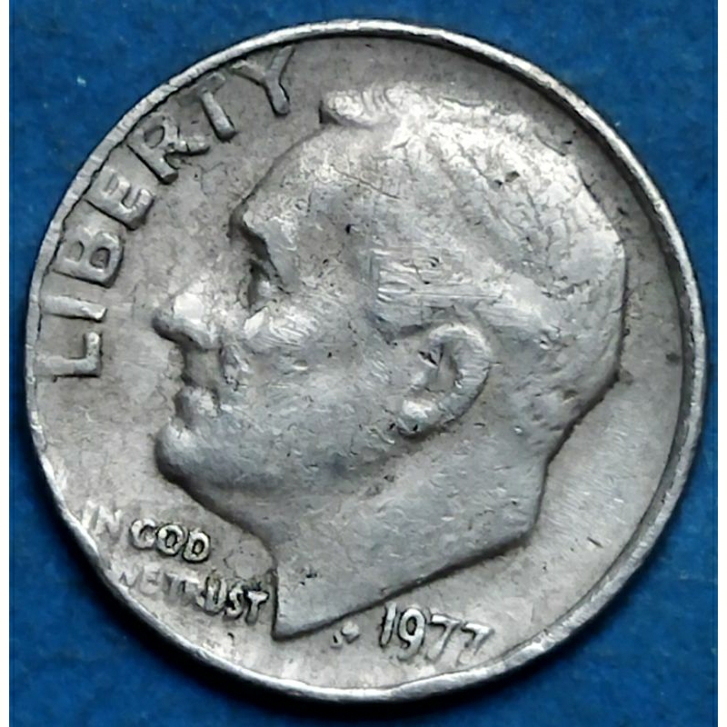 one dime 1977 koin Amerika coin error