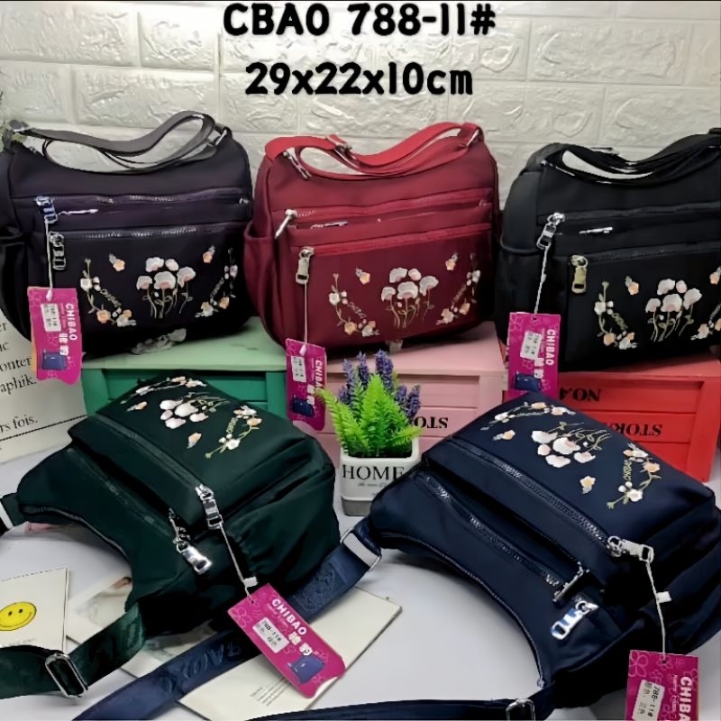 TAS SELEMPANG CHIBAO WANITA MOTIF BUNGA TERBARU 788-11