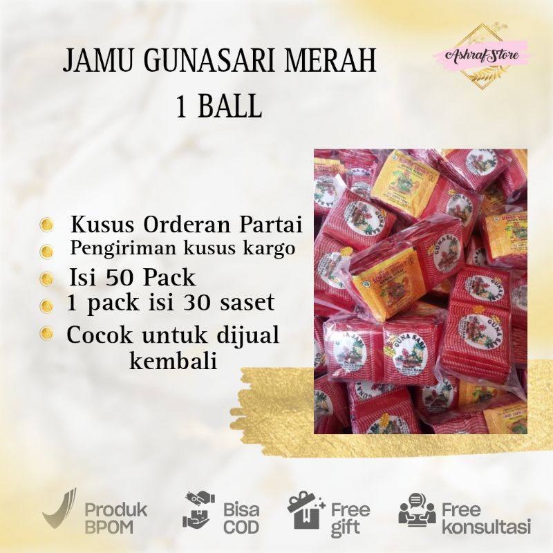 

JAMU GUNASARI MERAH 1 BAL/PARTAI ISI 55 pack