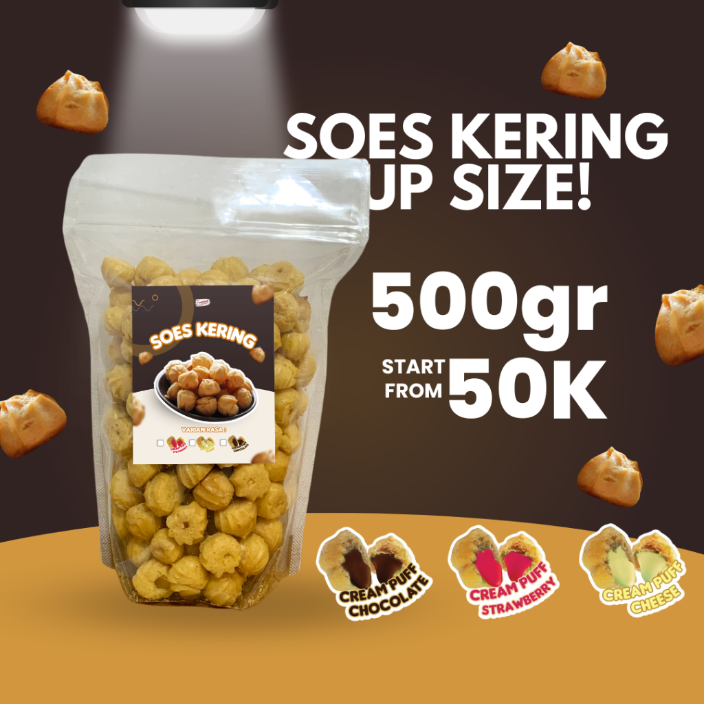 

Soes Kering Strawberry dan Original Cheese Kemasan 500gr