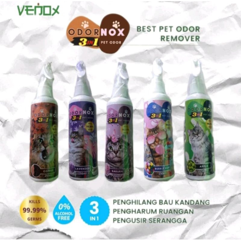 Pengharum Kandang Penghilang Bau Pesing Kotoran Kucing Spray Odornox Pengharum Kandang Kucing 250ml