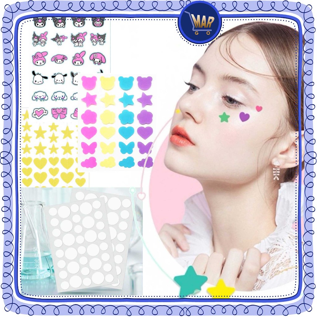 Sticker Hydrocolloid Acne Pimple Patch Stiker Jerawat Bintang Love Colorful