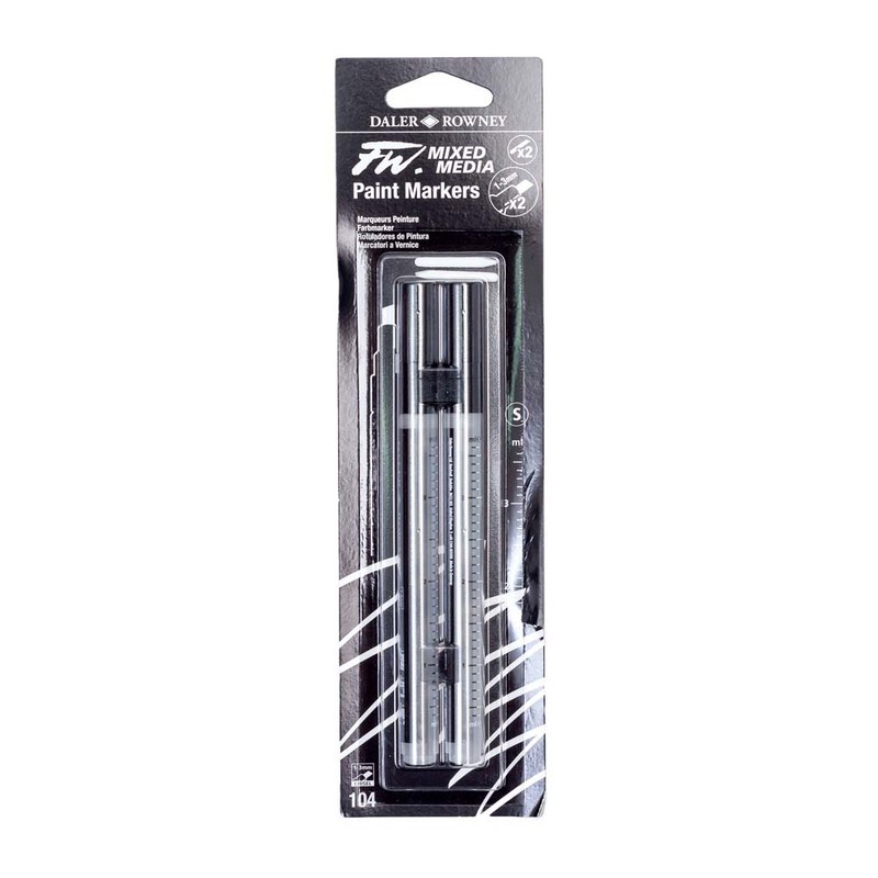 

Daler-Rowney FW Marker Set 2X Small 1-3mm Chisel+Nibs- Cassing Reffil Untuk Fw Ink