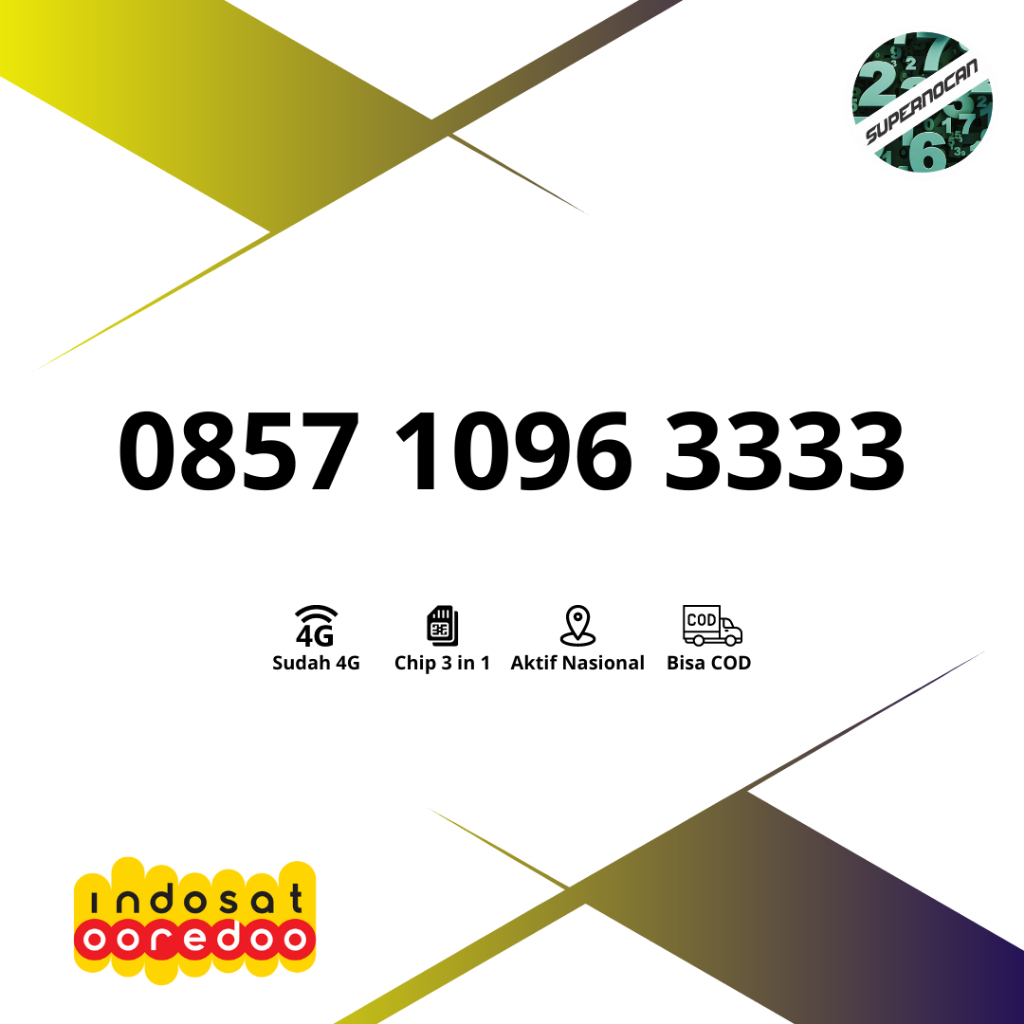 Nomor Cantik Indosat im3 Ekor Kuartet 3333  - 4G Ready