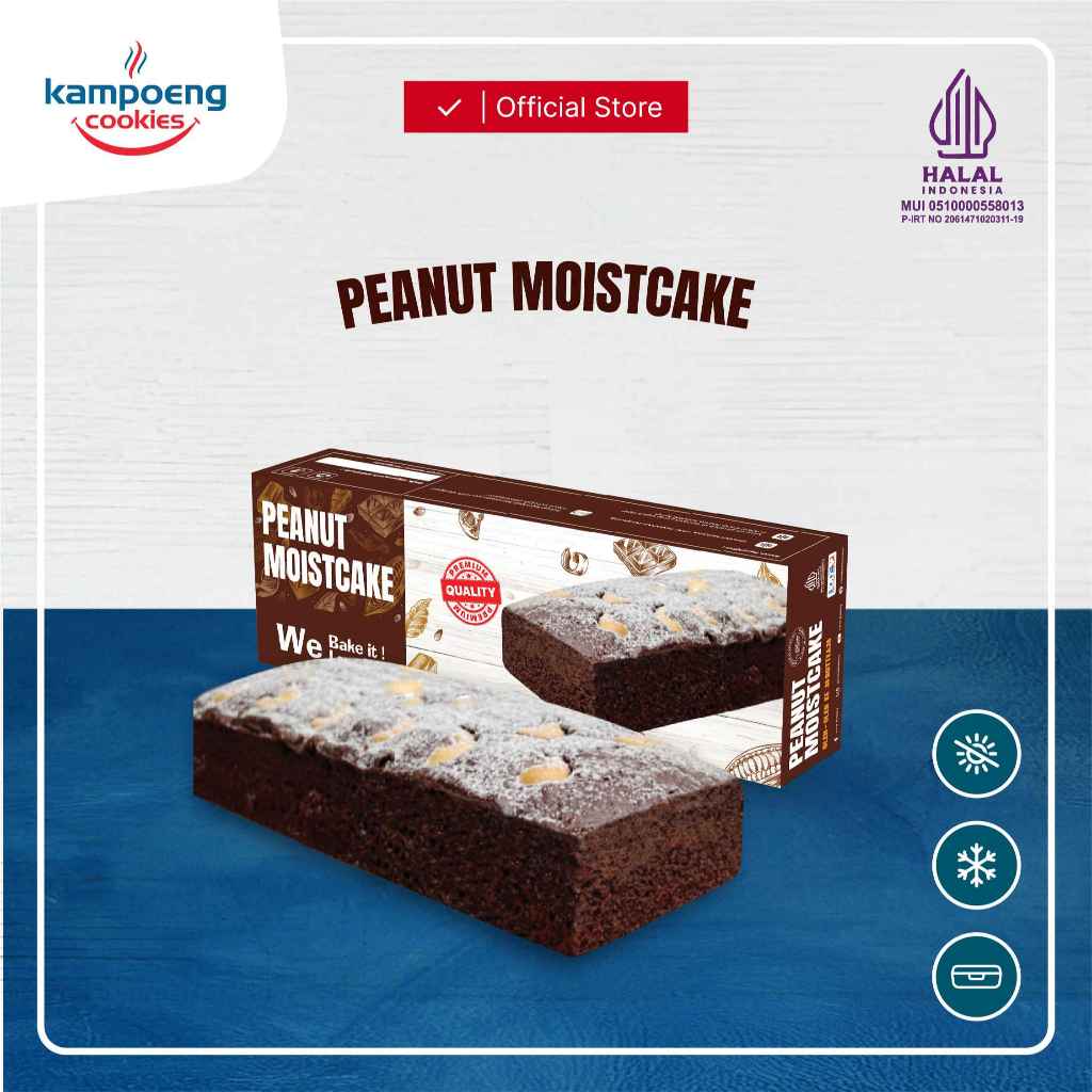 

Peanut Moistcake Premium Rasa Coklat Tekstur Lembut 500 gr Kampoeng Cookies