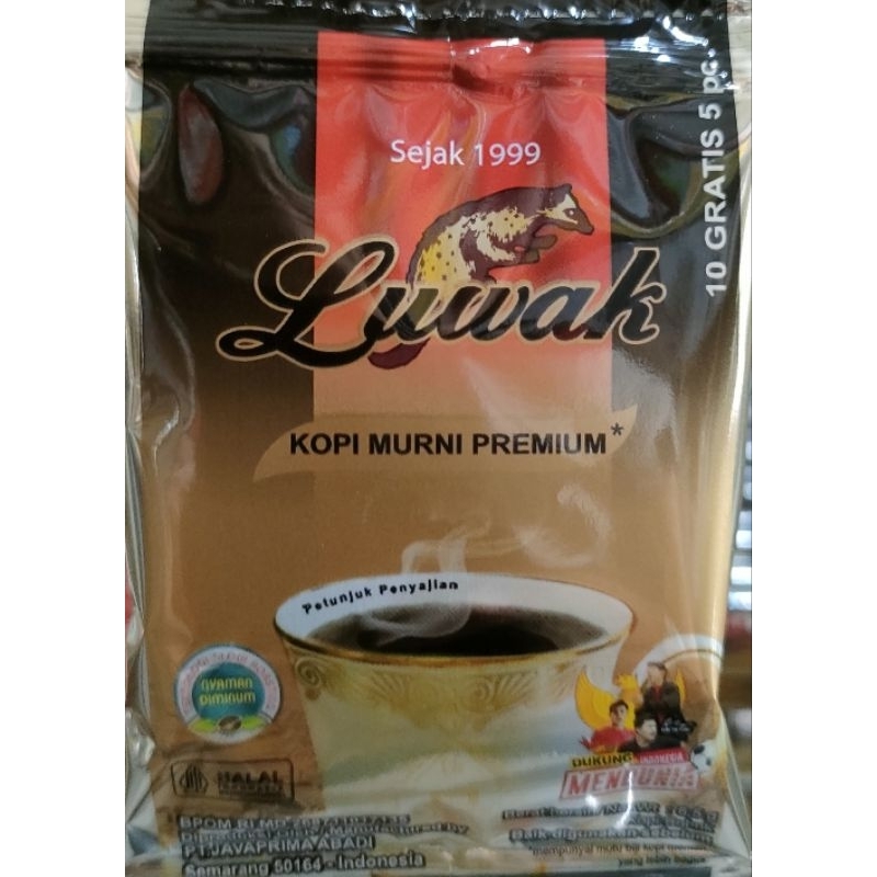 

kopi luwak 1 renteng 10 gratis 5 sachet @6.5gr ED juli 26