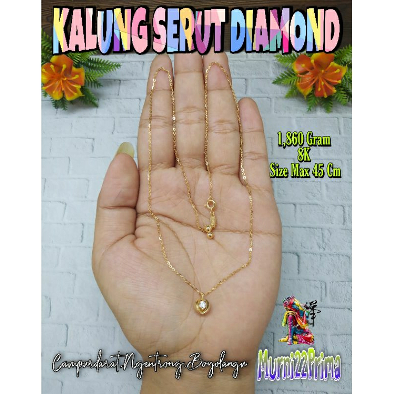 KALUNG SERUT DIAMOND EMAS ASLI