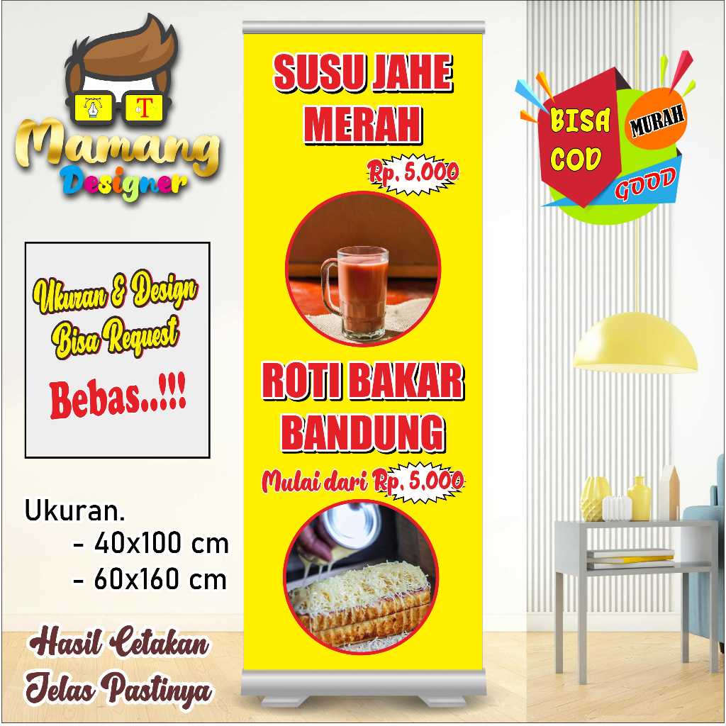 Cetak Spanduk MMT Banner Jualan Susu Jahe Merah Dan Roti Bakar Bandung bb