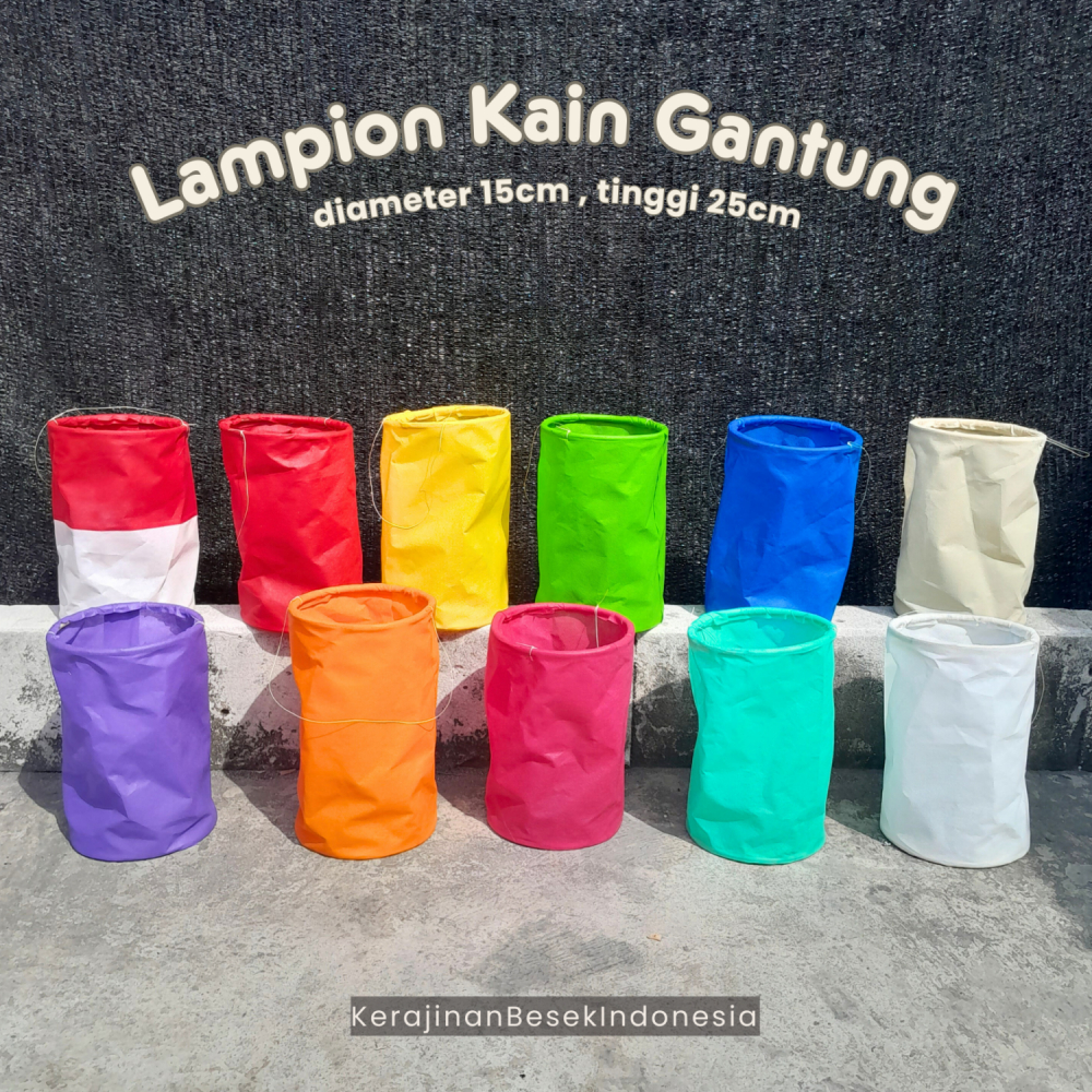GROSIR Lampion Kain Gantung Banyak warna d 15cm t 25cm Outdoor Indoor Hias Dekorasi Lantern Lentera 