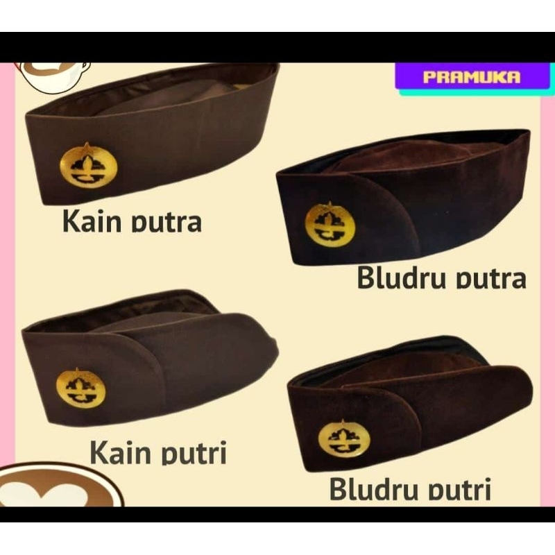 pramuka peci paskibra cewe cowo coklat