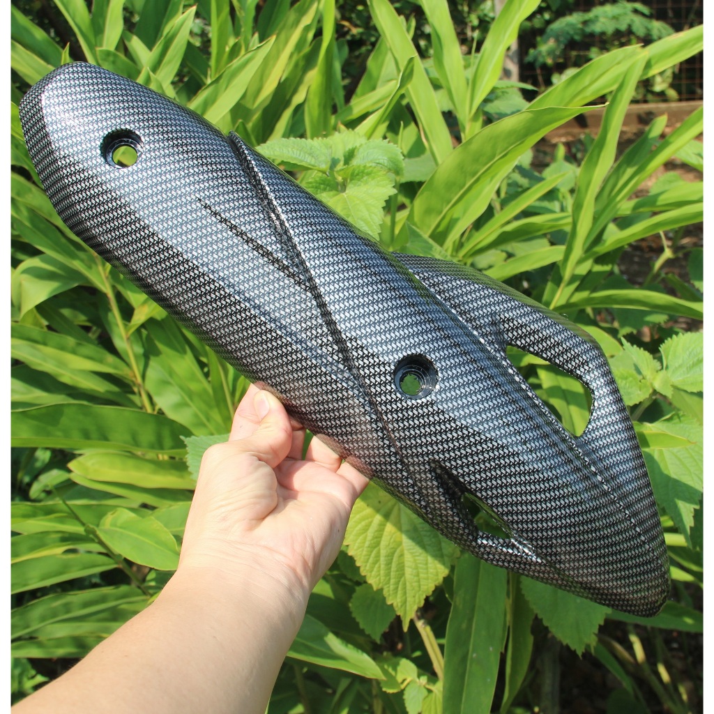 TAMENG/COVER KNALPOT PCX 150 LOKAL CARBON, COVER KNALPOT CARBON HONDA PCX150, CARBON CELUP WTP