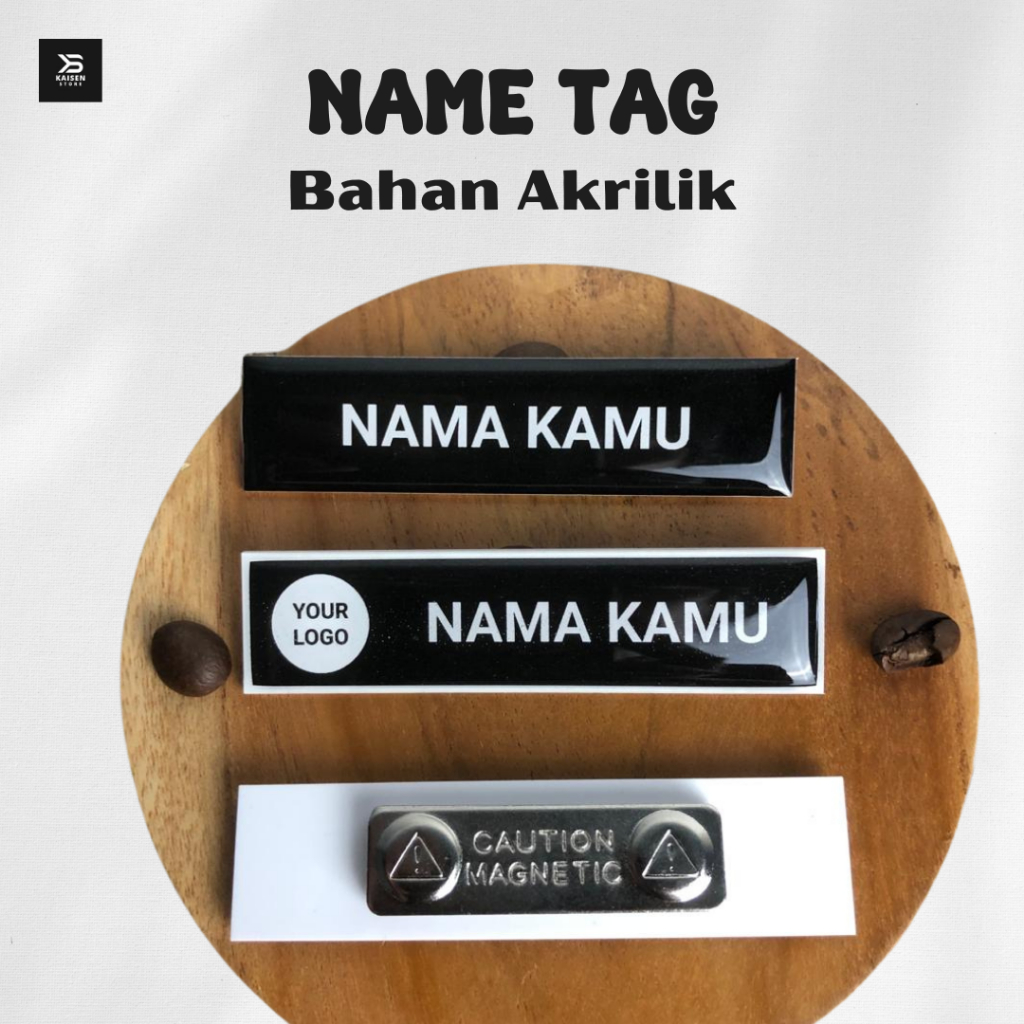 

Name tag/papan nama dada bahan akrilik