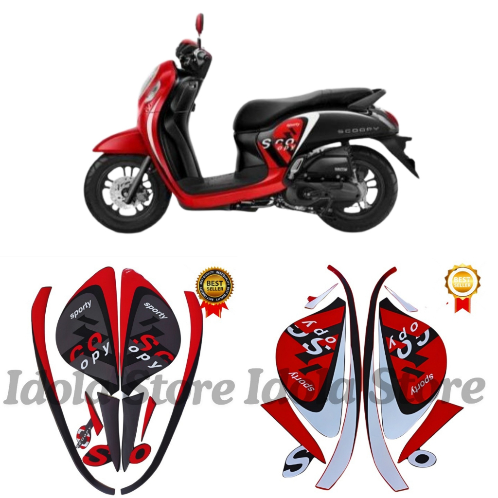 STIKER STRIPING STANDART HONDA SCOOPY SPORTY 2022 | STIKER BODY SCOOPY SPORTY 2022 | TERMURAH