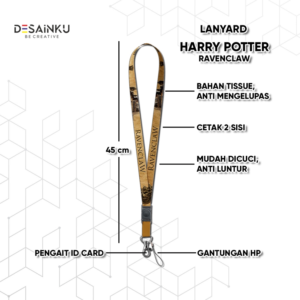 

READY STOCK LANYARD HARRY POTTER VERSI RAVENCLAW / TALI HP / KARET PODS