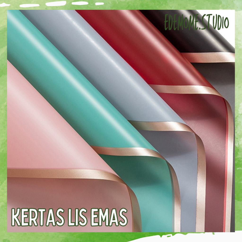 

Kertas Cellophane Lis Gold Emas Paling Diminati Flower Wrapping Paper Kertas Buket