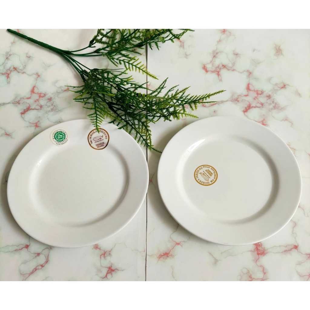 (2 PCS) Piring bulat  Horeka ceper P5407 PUTIH Piring melamin horeka 7 inch GOLDEN DRAGON - Piring s