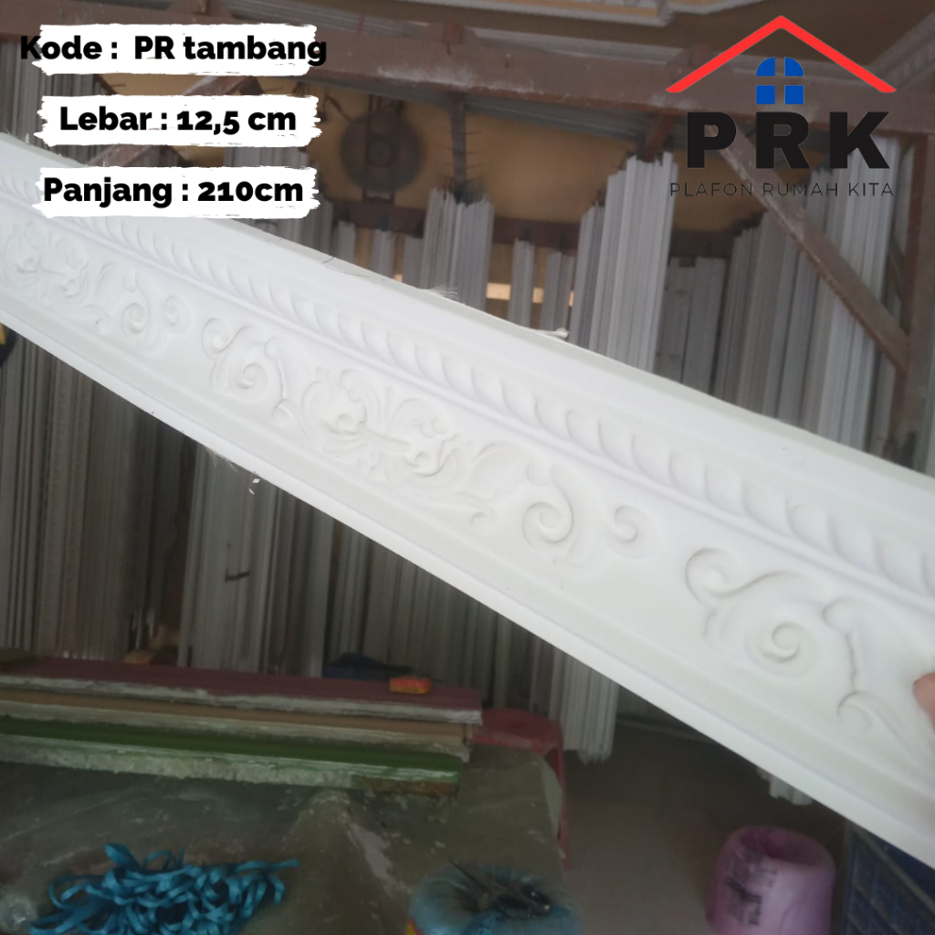 Lis List Gypsum Gipsum Motif PR Tambang lebar 12,5cm Plafon ornament dekoratif untuk Interior Plafon