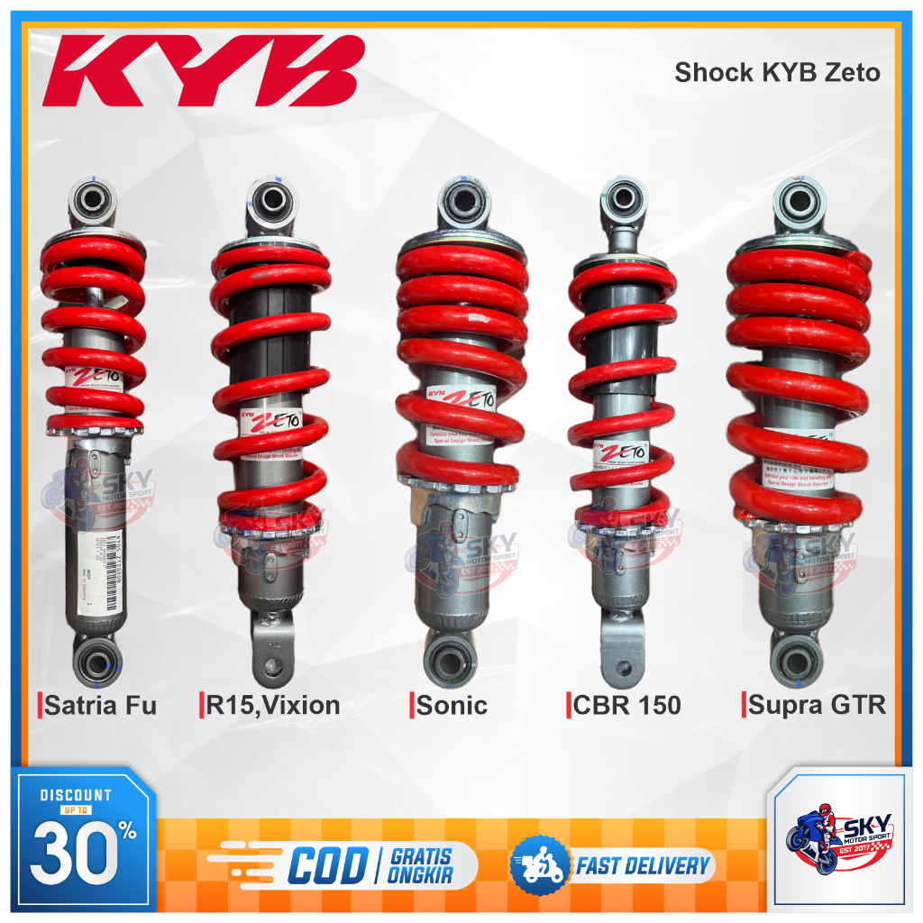 Shock Breaker Kayaba KYB Zeto Satria Fu R15 Vixion Sonic CBR150 Supra GTR