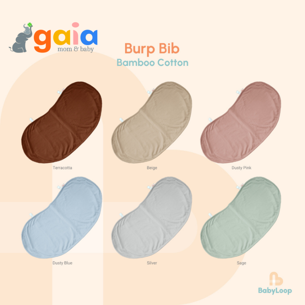 Baby Loop Burp Bib Bamboo Cotton | Celemek Bayi