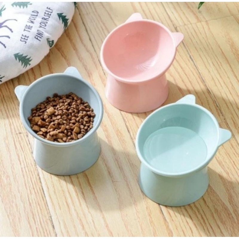 TEMPAT MAKAN MINUM ANJING KUCING LEHER TINGGI