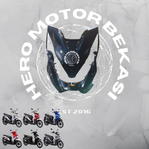 GRATIS ONGKIR - Tameng lampu depan kap depan Beat k81 2016 - 2019 fi esp eco street HITAM GLOSSY ori