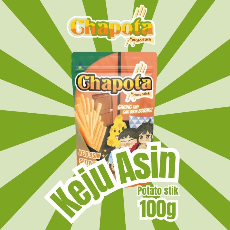 

Chapota Potato Stick Keju Asin 100gr - Potato Snack - Keripik Kentang Stik